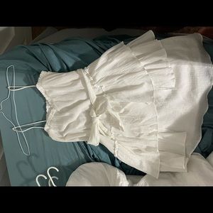 white dress with a tie around